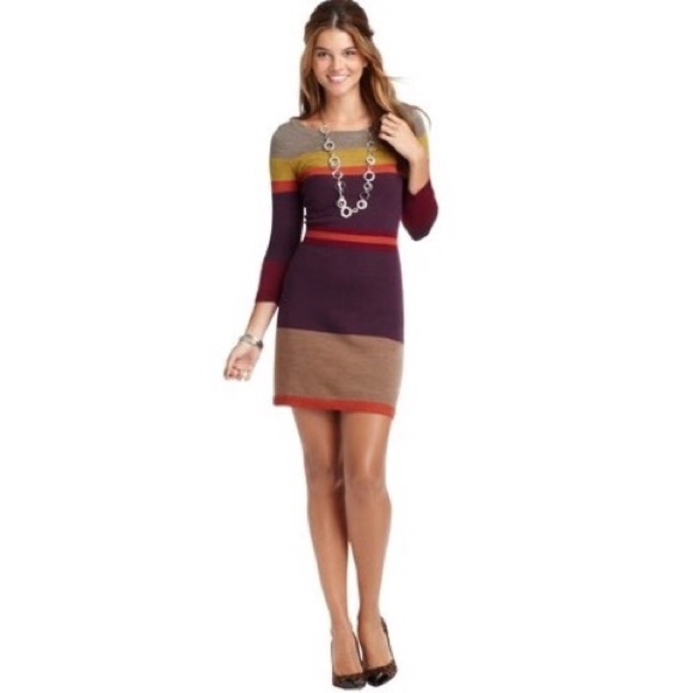 Loft Color Block Sweater Dress